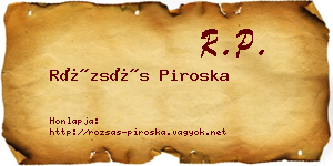Rózsás Piroska névjegykártya